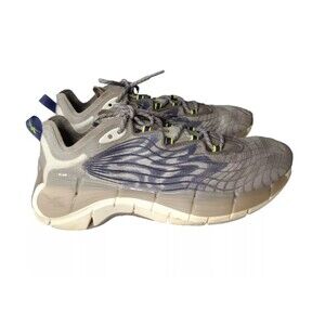 Reebok Zig Kinetica II Boulder Grey Dark Orchid  White Running Shoes Men's 9.5